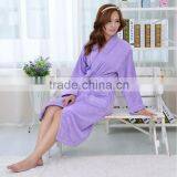 Purple Microfiber Woman Wear Bathrobe thumbnail-1