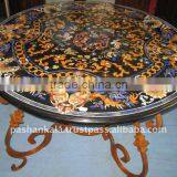 Black Marble Inlay Table Top, Italian Marble Table Top