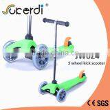 120/80mm PU wheel aluminum alloy T bar three-wheeled kick scooter