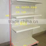 Steel Cantilever Shelf Single Sided White Peg Board With Three Shelves and Peghooks thumbnail-2