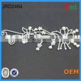 Hot Sale Silver Plating Rhinestone Pearl Embellishments for Wedding Invitations