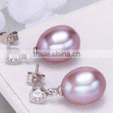 9mm AAA 925 Silver Genuine Natural Real Pearl Earring thumbnail-3