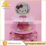 Hello Kitty Cute Tiered Cardboard Cupcake Stand For Girls Party Cake Decoration thumbnail-1