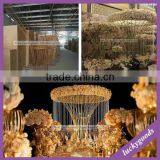 Huge Gold Metal Flowerpot Stands Wedding Stage Decoration Metal Stand thumbnail-4