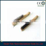 Wooden Handle Wire Brush With Scraper thumbnail-1
