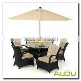 Audu Sicilia Black Rattan Garden Dining Set For 6 Seat thumbnail-3