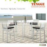 Aluminum Bar Chair With PE Rattan Seating Bar Stool High Chair in Outdoor thumbnail-2