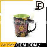 Drinkware Ceramic Mug With Spoon in Handle, Thermos Coffee Mugs thumbnail-3
