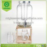 Hot Selling Water & Beverage Dispenser Set With Refrigerator Wooden Stand and Mason Jars thumbnail-1