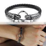 Wholesale Black Dragon Leather Bracelet Mens Leather Bracelet thumbnail-4