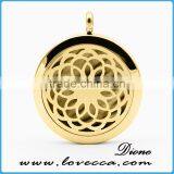 Stainless Steel Rose Gold Perfume Essential Locket Aromatherapy Diffuser Pendant Necklace thumbnail-3