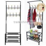 Multi-functional Metal Shoes Storage Shelf Clothes Stand Coat Rack thumbnail-1