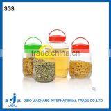 12L Clear Cylinder Glass Jar for Wine With Plastic Handle Lids thumbnail-1