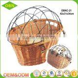 Wholesale bike wicker basket front pet bicycle basket for dogs