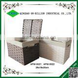 Decorative Hand Woven Paper Rope Brown Laundry Hamper With Lid thumbnail-3