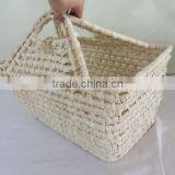 Large Natural Carry Woven Straw Shopping Basket thumbnail-5