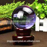 Clear Crystal Ball With Wood Stand Beautiful as Display or a Powerful Fengshui Tool thumbnail-5