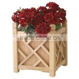 Indoor Outdoor Flower Box Natural Real Wood Square Planter Box Lawn Garden Decor thumbnail-4