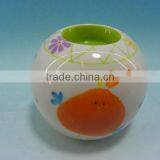 Round Ceramic Easter Chick Candle Stand thumbnail-1