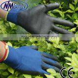 NMSAFETY Half Coated Gloves Navy Nylon/ Polyester Coated Black pu Workplace Safety Gloves thumbnail-1