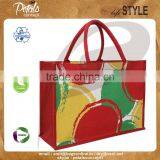 PP Laminated Jute Tote Bag With Padded Rope Handle With Three Color Print Two Side thumbnail-2