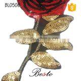 Wholesale Long Sequin Rose Flower Applique for Baby Dresses thumbnail-4