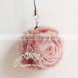 CX-P-22 Wholesale Fashion Chain Rex Fur Flower Mobile Phone Charm thumbnail-6