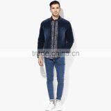 Fashion Denim Import Jacket With Zipper and Pocket Wholesale Dark Blue thumbnail-2