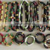 Hiphop Wooden Reggae Rasta Bracelets Necklace Jewelry Coco Wood Bead Bracelet Necklace Jewelry thumbnail-5