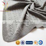 100% Cashmere Wool Cable Knitted Baby Blanket thumbnail-4