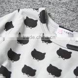 Cotton Comfortable Latest Children Dress Designs Black Cat Pattern Printing Stretch Dress thumbnail-4