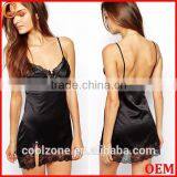 Sexy Applique Bows Adjustable Straps Sleeping Dress With Lace Trim thumbnail-1