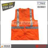 ANSI107 CLASS 2 Men's Two Vertical Reflective Tape hi Vis Safety Reflective Vest thumbnail-1