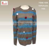 Jacquard & Pompon Sweater 100%Acrylic Fashion Dress Lady Top thumbnail-1