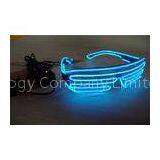 Plastic Shutter Frame Blue EL Wire Sunglasses For Dancing Party / EL Wire Glasses thumbnail-1