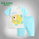 2015 Cute 100%Cotton Summer Baby Clothing Set,Babies Suits,Baby Boy Girl Clothes Sets,Blue Newborn Vest+Shorts Pants Infant Suits thumbnail-1