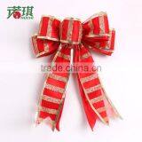 Nuoqi Five Gold Cloth 20cm Double Red Christmas Tree Decorations Bow Pendant 10g