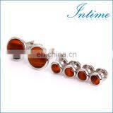 TIGERS EYE CUFFLINK SET FORMAL SET IN SILVER thumbnail-2