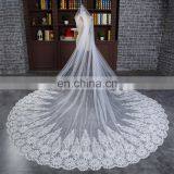 HSP1703 White 3 Meters Long Bridal Veils 1 Tier Layer Vintage Wedding Accessories Wedding Veil Lace Appliques thumbnail-5