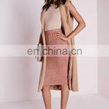 Mauve Faux Suede Midi Skirt , Bodycon Skirt , Tight Skirt Pattern thumbnail-2