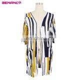 Benancy Stripe Long Summer Knitted Wear Sweater Cardigan Kimono Woman thumbnail-1