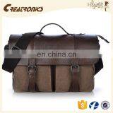 CR Europe Customized Design Leather Men's Leisure Satchel Canvas Messenger Bag Laptop