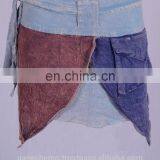 Elegant Light Trio Shaded Mini Summer Skirt With Side Pouch Pocket & Lace HHCS 118 D