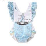 Infant Baby Girls Cartoon Lace Bodysuit Girls Romper Jumpsuit Cute Headband Outfit Baby Clothes Free Ship thumbnail-1