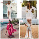 50styles Crochet White Knitted Beach Cover up Dress Tunic Long Pareos Bikinis Cover Ups Swim Cover up Robe Plage Beachwear thumbnail-7