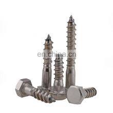 Zinc HDG 304 316 Stainless DIN571 Hex Head Coach Wood Screws