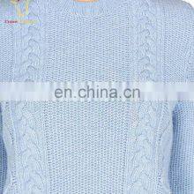 Women Knitted Cashmere Wool Cable Pullover Sweater thumbnail-5
