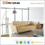 Soft Back With Sqare Stitching Leather Sofa Price Good 3seater Item 8060 thumbnail-1