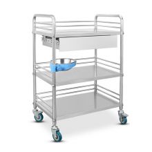 All stainless steel nursing cart medical equipment emergency trolley