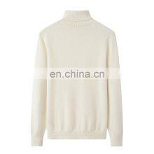 Custom Logo 100% Cashmere Women's Turtleneck Sweater Solid Pattern Jumpers With Front Logo Casual Winter Wear thumbnail-3